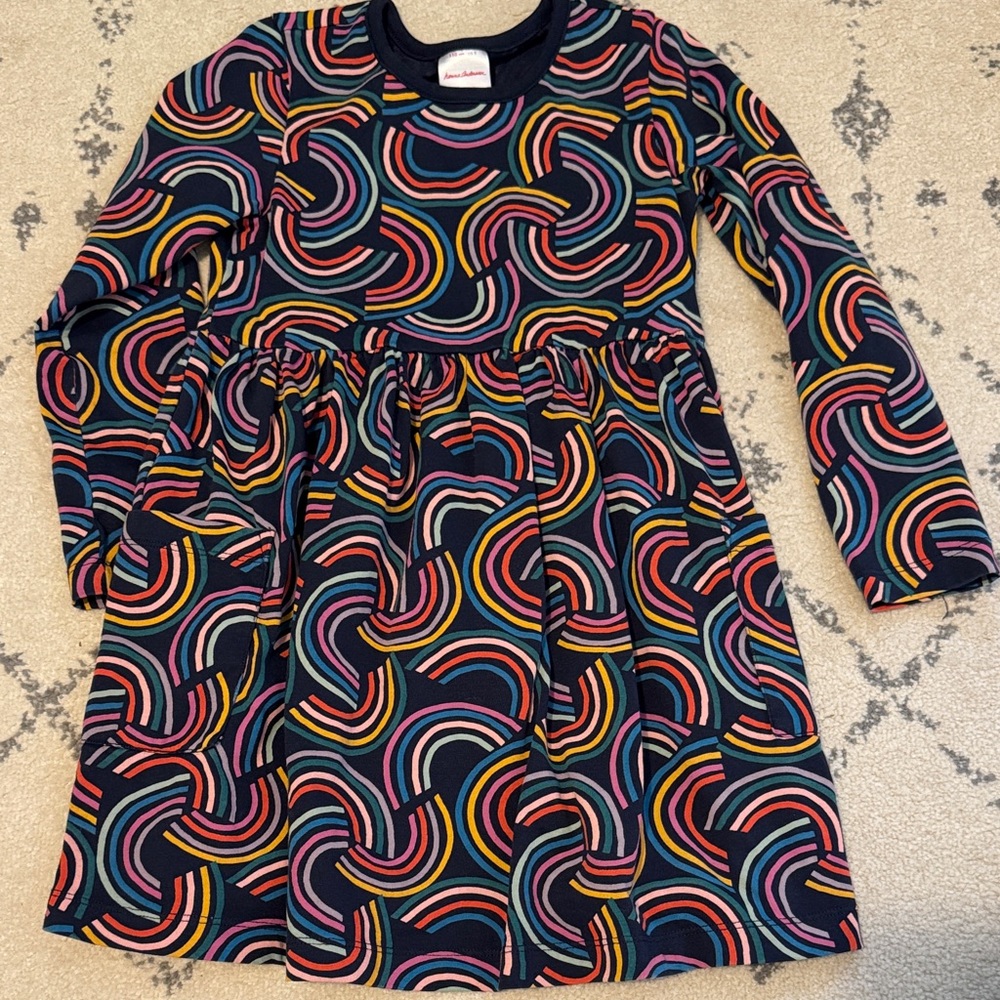 Hanna Anderson Rainbow Patterned Kids Dress